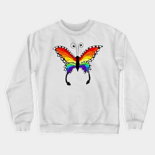 Rainbow Stained-Glass Style Butterfly Crewneck Sweatshirt